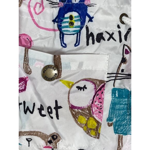 Haxin Cat Raincoat Jacket 2Y White Hoodie Preppy Modern Retro - Picture 13 of 16